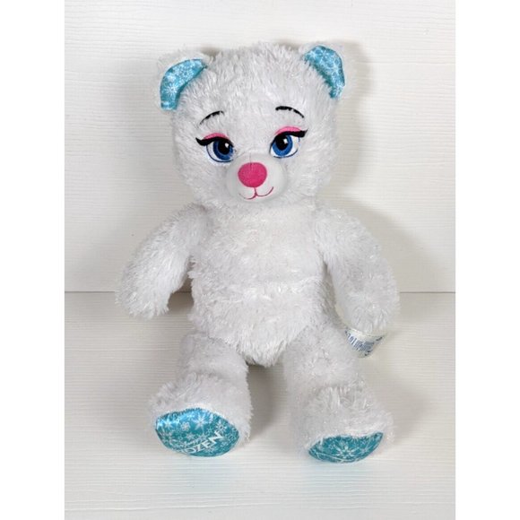 Build a Bear DISNEY FROZEN ELSA WHITE SPARKLY TEDDY BEAR Stuffed Animal PLUSH - Picture 1 of 7